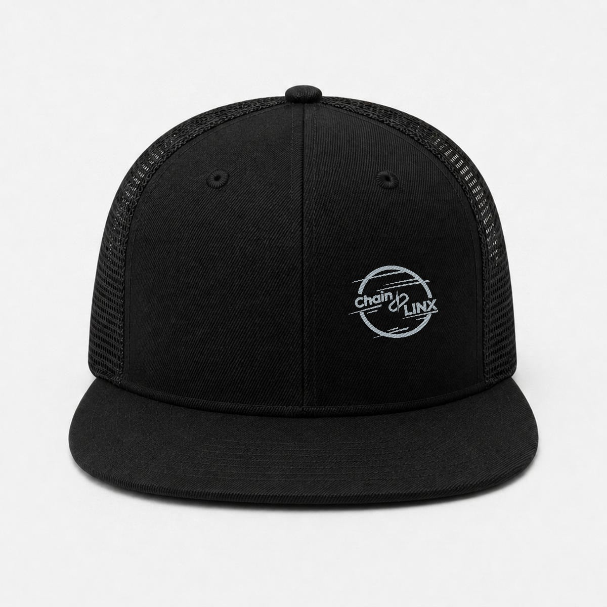 Embroidery Flat-Brim Mesh Cap