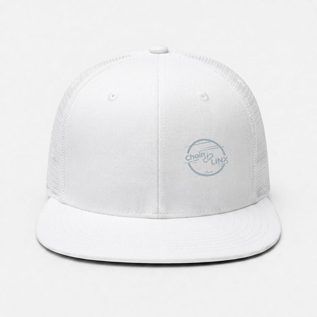 Embroidery Flat-Brim Mesh Cap