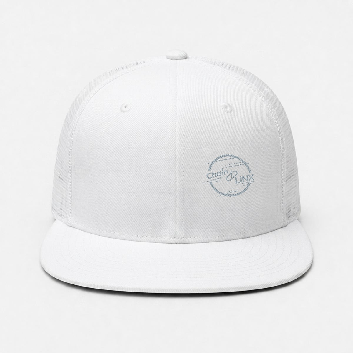 Embroidery Flat-Brim Mesh Cap